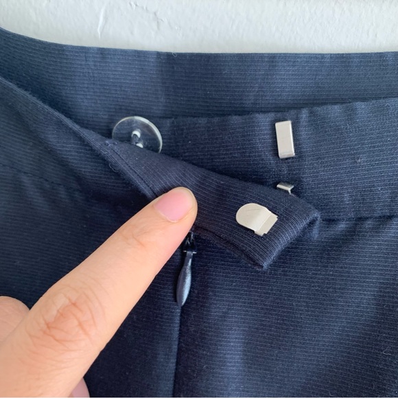 COS Curved Hem High Low Rounded Hem Silk Cotton Midi Skirt - Picture 6 of 7